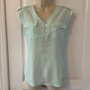 New York & Company Mint Green Blouse